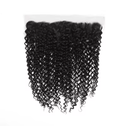 Curly Human Hair Free Part 13x4 Lace Frontal Natural Color Virgin Hair