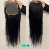 Human Hair Straight Free Part 4x4 Lace Closure Natural Color Virgin Hair