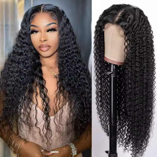 Curly Transparent Lace 5x5" Lace Human Hair Wigs Brazilian Hair Wigs