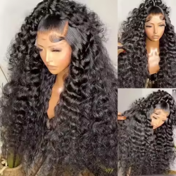 Loose Wave Transparent Lace Full Lace Wigs Brazilian Human Hair