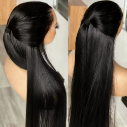 Straight Transparent Lace 360 Lace Human Hair Wigs Brazilian Hair Wigs