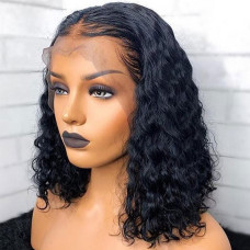 Short Curly Wigs 12 inches 150% Density Transparent 13x4 Lace Front Human Hair Wigs For Women