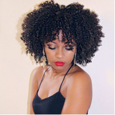 Kinky Curly 10 inches 150% Density Transparent Full Lace Wigs Human Hair Wigs For Women
